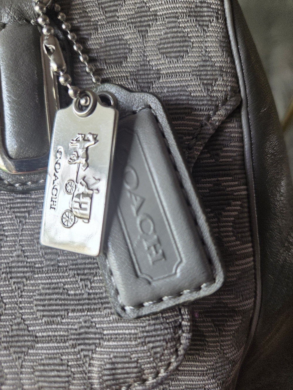 Coach 2013 Gray Madison Needlepoint Op Art Satchel  (25215) - Picture 3 of 10